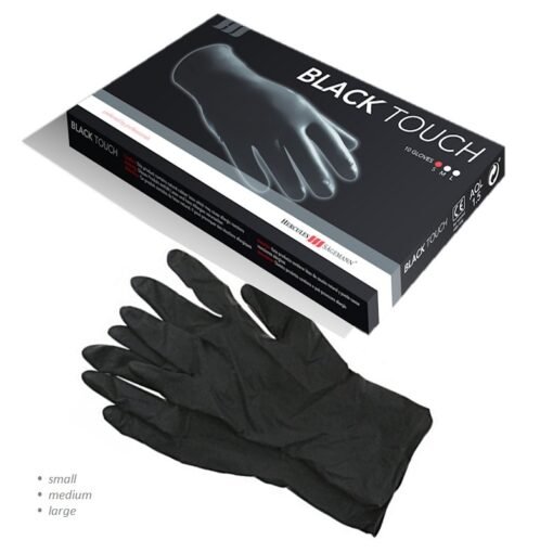 Juodos lateksinės pirštinės Hercules Sagemann Black Touch 10 Gloves M dydis-0