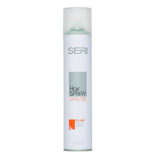 Lakas plaukams su UV filtru, stiprios fiksacijos, suteikiantis apimties Farcom Professional SERI Hair Spray Volume 400 ml