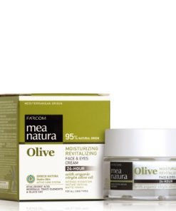 Drėkinantis, gaivinantis veido ir akių kremas, išlaikantis odos drėgmę iki 24 val FARCOM Mea Natura Olive Moisturizing, Revitaling Face&Eyes Cream 50 ml-0