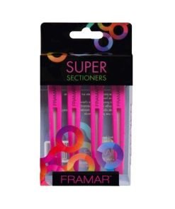Segtukai plaukams Framar Super Sectioners Hair Clips with Rubber Band 4 vnt.
