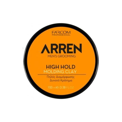 Stiprios fiksacijos molis vyrams Farcom Professional ARREN Men’s Grooming High Hold Molding Clay 100ml