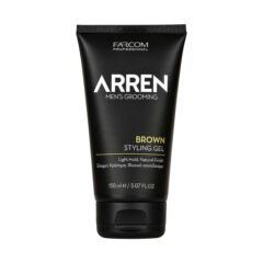 rudo atsplavio, lengvos fiksacijos žėlė vyrams farcom professional arren men's grooming brown styling gel 150ml
