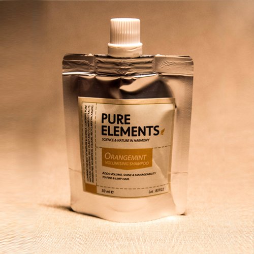 Apimties plaukams suteikiantis apelsinų ir mėtos šampūnas Pure Elements Orangemint Volumising Shampoo 50ml
