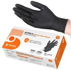 Nitrilinės pirštinės Selefa Nitrile Medical Exam Gloves Powder-Free Black S 200vnt