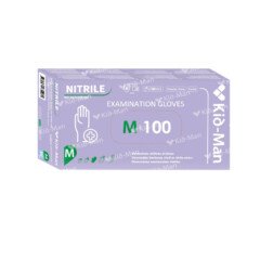 Vienkartinės nitrilinės violetinės pirštinės Kid-Man M 100 vnt