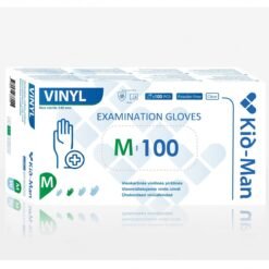 Vienkartinės vinilinės baltos pirštinės Kid-Man M 100 vnt