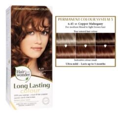 hennaplus ilgalaikiai plaukų dažai su 9 ekologiškais ekstraktais, spalva raudonmedžio vario atspalvio 6.45