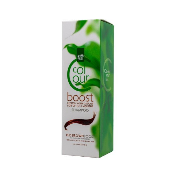 Hennaplus dažantis šampūnas Colour Boost spalva ruda raudono atspalvio