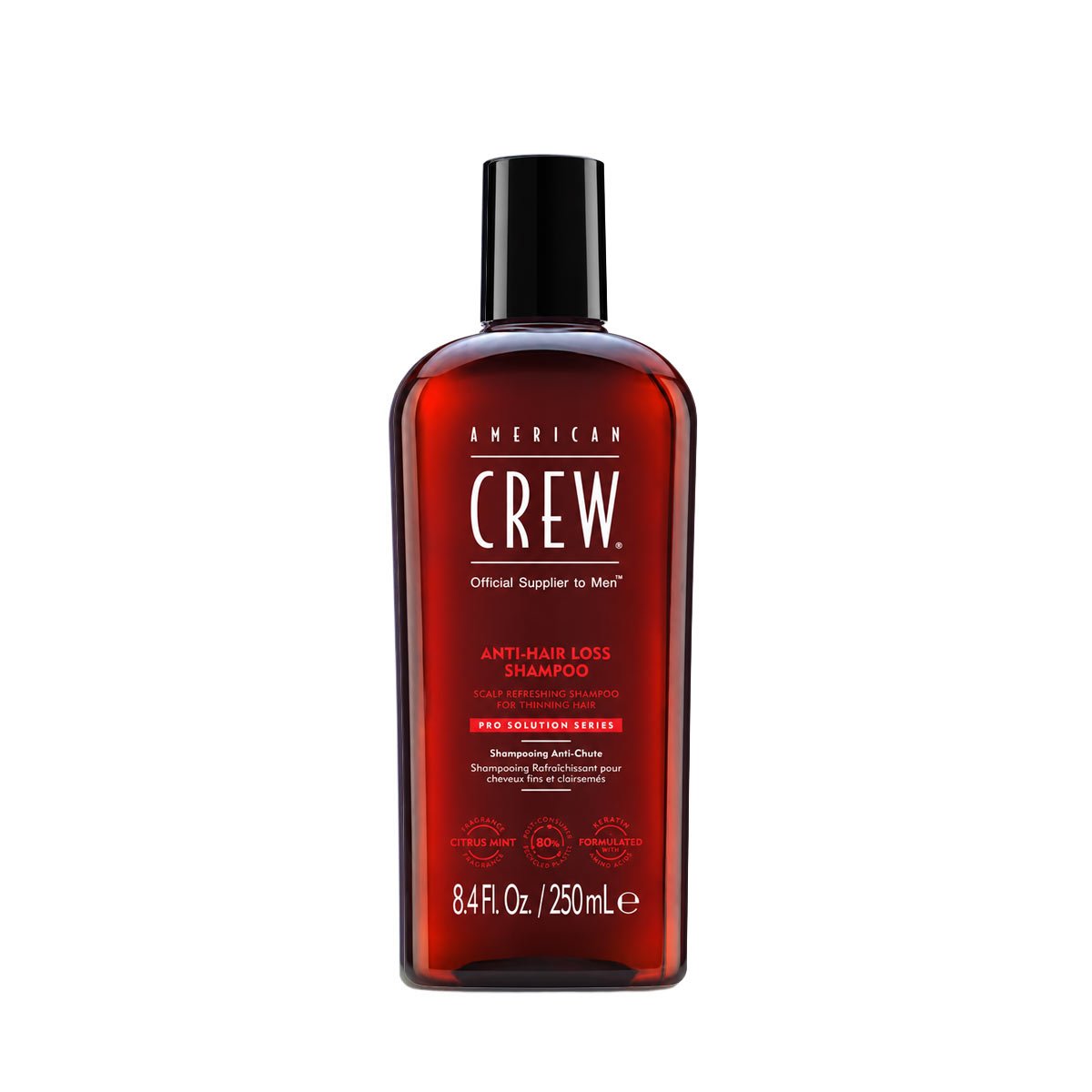 Šampūnas nuo plaukų slinkimo vyrams american crew anti hair loss shampoo, 250 ml